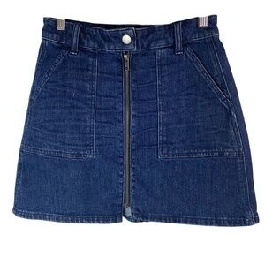 MADEWELL Denim Utility Zip A-Line Mini Skirt Size 25